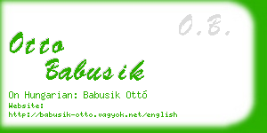 otto babusik business card